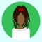 Female Avatar Profile Icon Round African American Woman Face