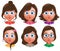 Female avatar vector characters. Set of teenager girls head