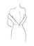 Female back line art. Fashion concept, woman beauty minimalist