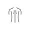 Female back shoulder icon. Body part element. Premium quality graphic design. Signs, outline symbols collection, simple thin line