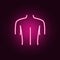 female back shoulder neon icon. Elements of body parts set. Simple icon for websites, web design, mobile app, info graphics