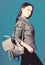 Female bag fashion. business. Shool girl with knapsack. girl student in formal clothes. student life. Smart beauty. Nerd