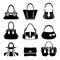 Female bags icons