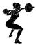 Female Barbell Lifting, Exercise Silhouette