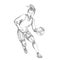 Female Basketball Player Doodle Art