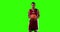 Female basketball player on green screen