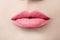 Female Beauty. Love Lips Macro. Kissing Lips