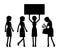 Female black silhouette, businesswoman or office worker full length