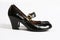 Female black varnished shoes