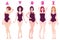 Female Body Shape Types - Pear, Inverted Triangle, Apple, Rectangle, Hourglass.