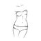 Female body vector hand drawn icon. Woman sporty fitness illustration.