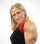 Female Bodybuilder Maria Mikola Flexes Triceps