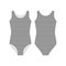 Female bodysuit. Technical sketch body underwear. Black stripes bodies wear for girls