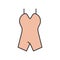 Female bodysuit underwear filled color outline editable stroke