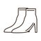 Female boots trendy accessory clothes line icon