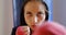 Female boxer practicing boxing in fitness studio 4k