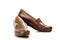 Female brown leather beautiful shoes isolated