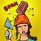 Female builder brick falls on helmet