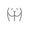 Female buttocks line icon