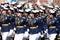 Female cadets of the Military Academy of Aerospace defense of the Military space Academy at the dress rehearsal of the parade on r