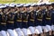 Female cadets of the Military Academy of Aerospace defense of the Military space Academy at the dress rehearsal of the parade on r