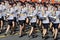 Female cadets of the Moscow University of the Ministry of internal Affairs of Russia at the dress rehearsal of the parade on red s