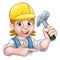 Female Carpenter Woman Cartoon Character