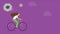 Female cartoon doing exercise by running a bicycle. How exercise refresh the memory animation. Healthcare and medical concept