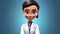 Female Cartoonish Doctor in 3D Render: Blending Whimsy with Medical Diligence. Generative AI