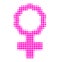 Female Cell Symbol Halftone Dotted Icon