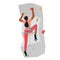 Female Character Rock Climber Climbing Wall with Grips, Sportive Girl in Rope Harness Healthy Life and Extreme Activity