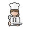 Female chef avatar. Cook woman working. Restaurant services. Profile user, person. People icon. Vector illustration