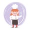 Female chef cartoon character with spatula utensil kitchen