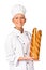 Female chef holding up a loaf of Italian Bread