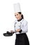 Female chef ready to cook
