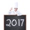 Female chef showing number 2017 on board