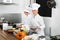 Female chefs preparing food on restaurant kitchen