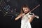 Female child playing the violin