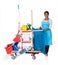 Female Cleaner With Cleaning Equipment