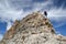 Female climber on Dolomites Mountains