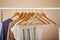 Female clothes on wardrobe rack