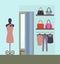 Female Clothing Shop Design Vector Illustration