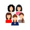 Female collective, team. Women in office clothes. Vector flat i