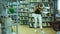 A female college student studies in the library.