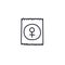 Female condom doodle icon, vector illustration