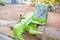 Female construction worker operating bulldozer on construction site