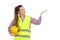 Female Construction Worker Presenting
