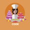 Female Cook Confectioner Cooking Meal Profile Avatar Icon