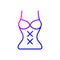 Female corset outline icon. Sexual lingerie. Sex shop clothes. Purple gradient symbol. Isolated vector illustration