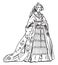 Female Costume from the Time of Henry VIII, vintage illustration